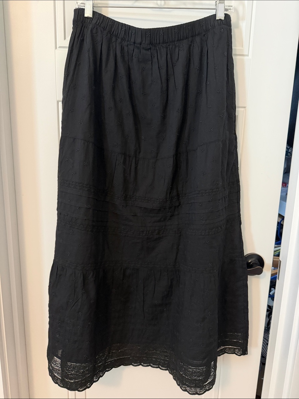 GAP Black Tiered Cotton Blend Women's Skirt - Picture 4 of 5